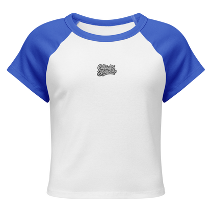 Women's Cultural x Streetwear Graffiti Logo Micro Rib Raglan Baby Tee