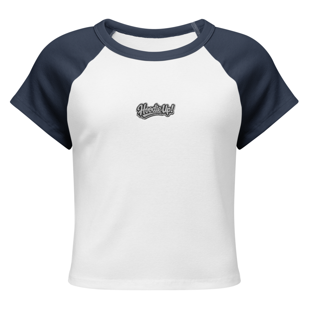 Women Hoodie Up™ Graffiti Logo Micro Rib Raglan Baby Tee