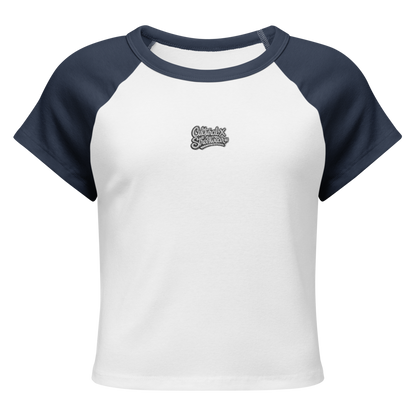 Women's Cultural x Streetwear Graffiti Logo Micro Rib Raglan Baby Tee