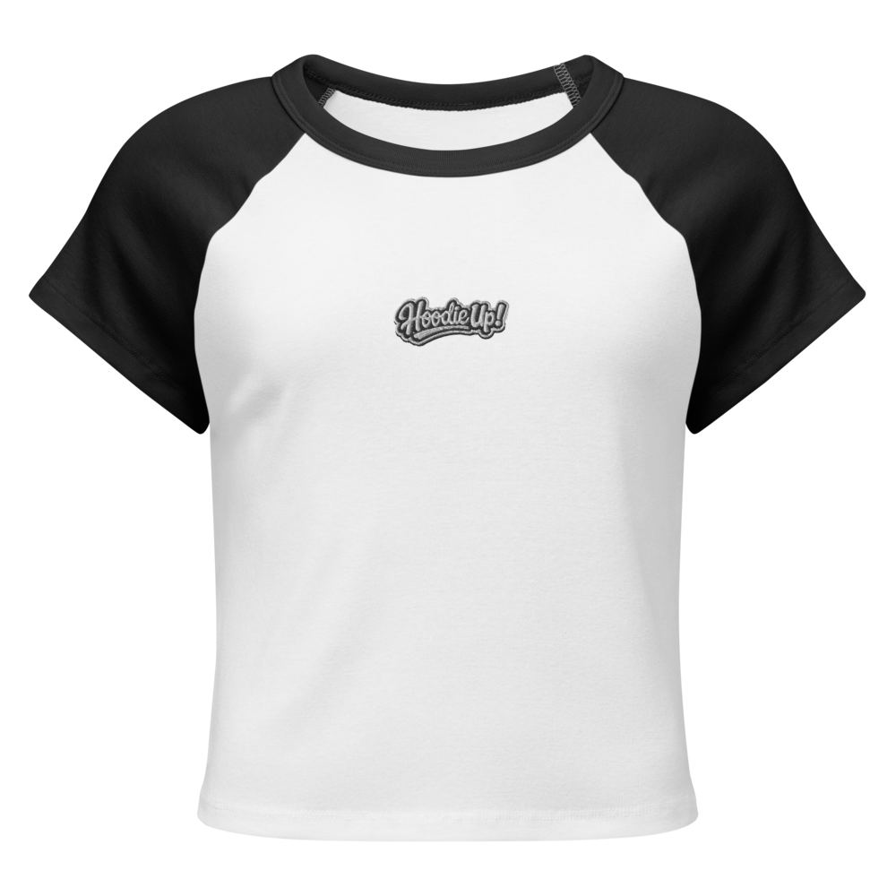 Women Hoodie Up™ Graffiti Logo Micro Rib Raglan Baby Tee