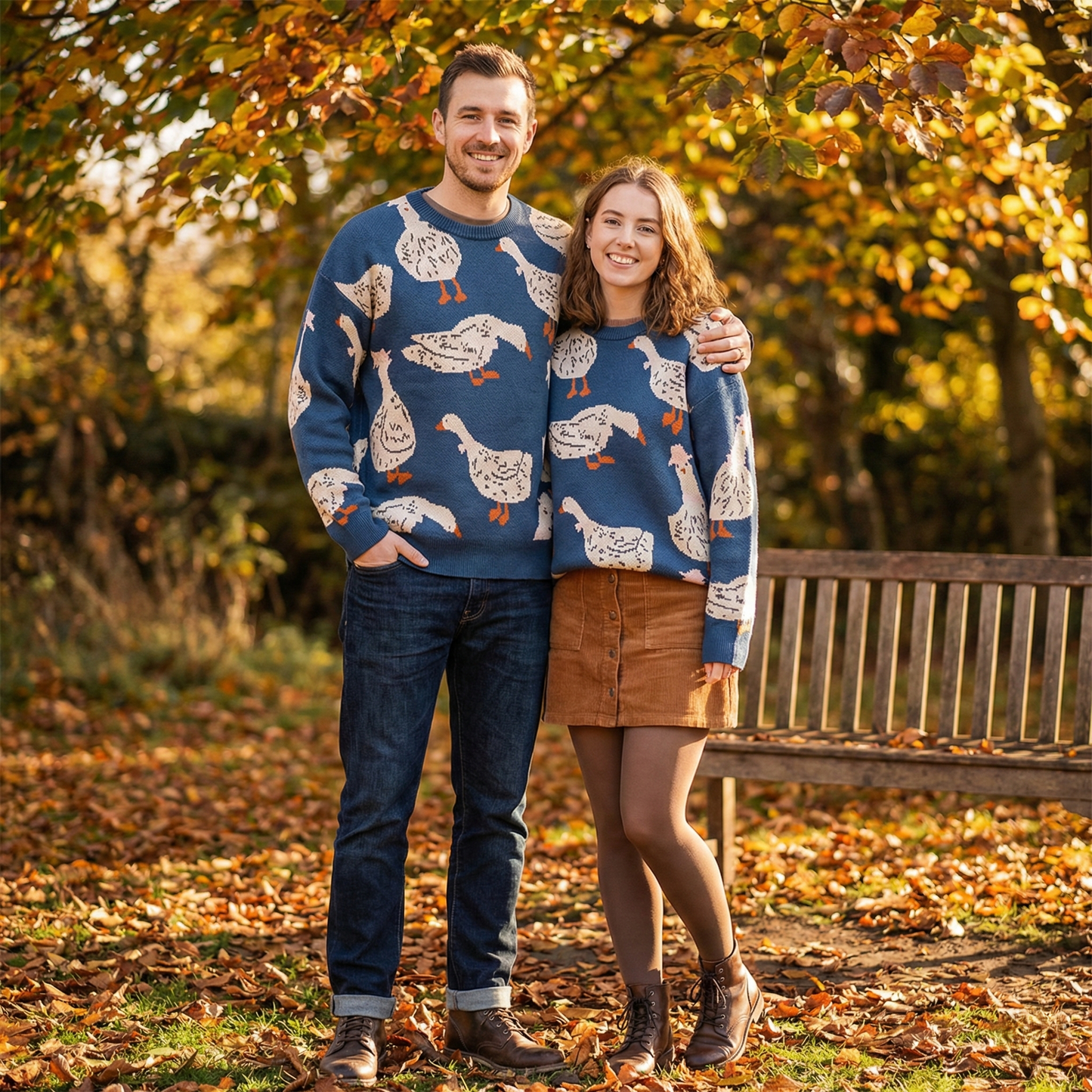 Unisex Harajuku Japanese Knit Sweater — Duck &amp; Goose Print